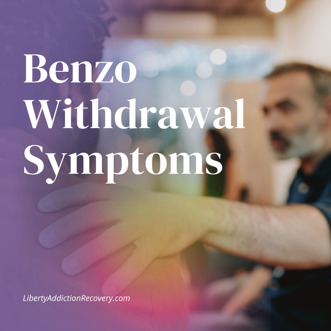 Common benzodiazepine withdrawal symptoms including seizures, tremors, and anxiety